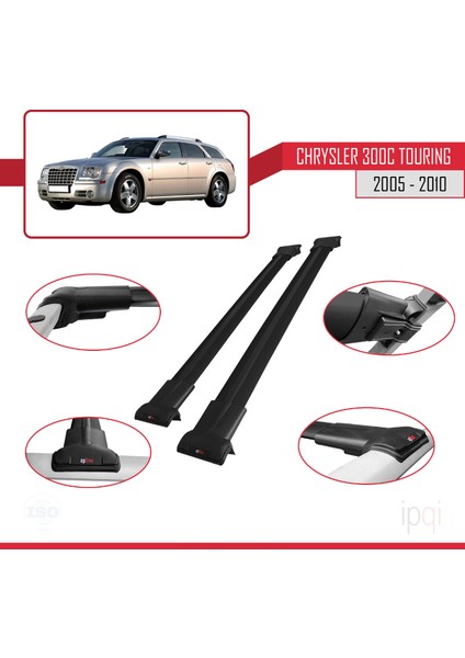 Chrysler 300C Touring 2005-2010 Arası ile Uyumlu Fly Model Ara Atkı Tavan Barı Siyah 2 Adet modelleri
