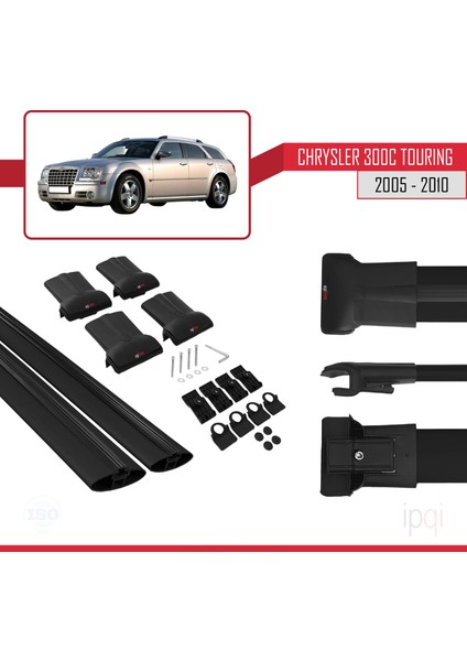 Chrysler 300C Touring 2005-2010 Arası ile Uyumlu Fly Model Ara Atkı Tavan Barı Siyah 2 Adet indirimleri