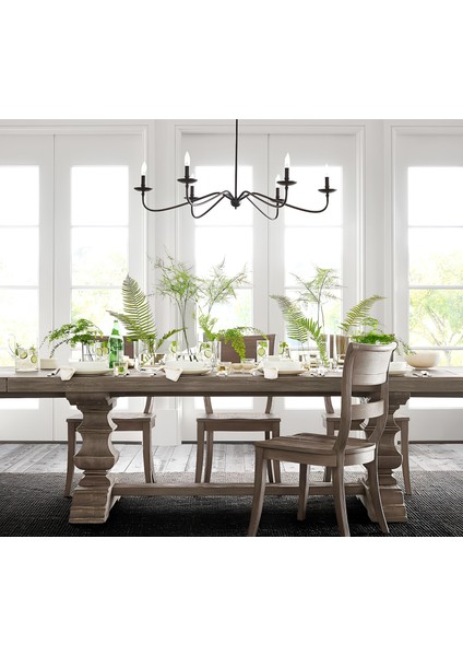 Klasik Siyah 6 Kollu Şamdan Avize