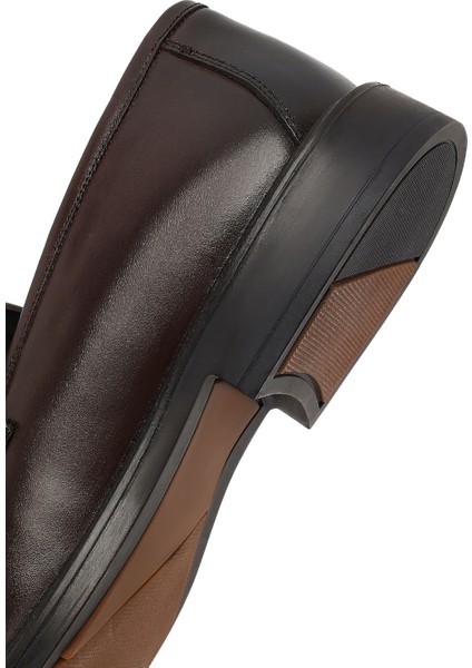 Erkek Kahverengi Tokalı Deri Loafer 25WFD664018