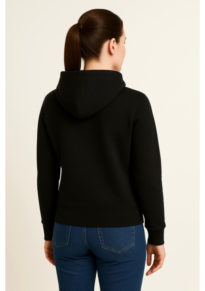Kadın Siyah Kapüşonlu SWEATSHIRT-W1108-K modelleri