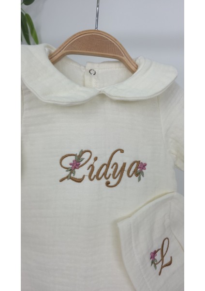 Müslin Yeni Doğan 4katlı Organik %100PAMUK Kişiye Özgü Nakışlı Hastane Çıkış Seti (Papatya Model-9) modelleri