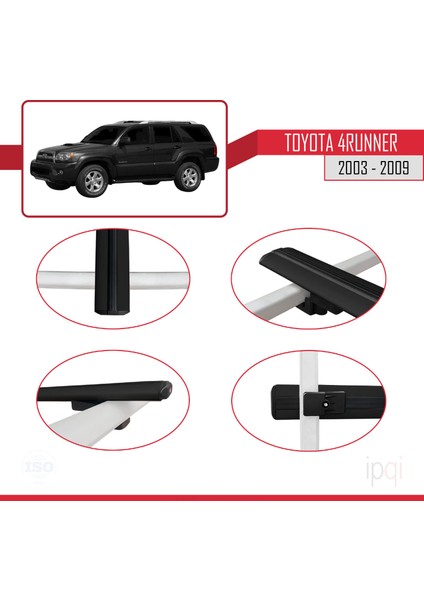 Toyota 4runner 2003-2009 Arası ile Uyumlu Basıc Model Ara Atkı Tavan Barı Siyah 2 Adet fırsatları