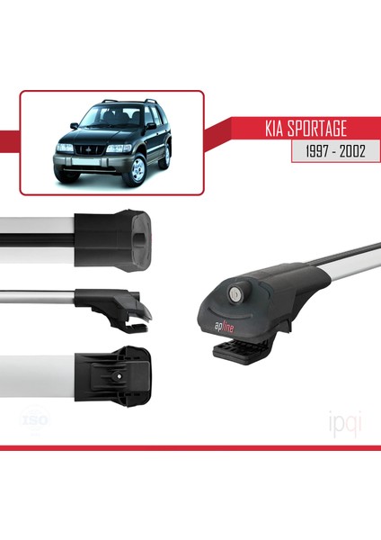 Kia Sportage 1997-2002 Arası ile Uyumlu Ace-1 Ara Atkı Tavan Barı Gri 3 Adet modelleri