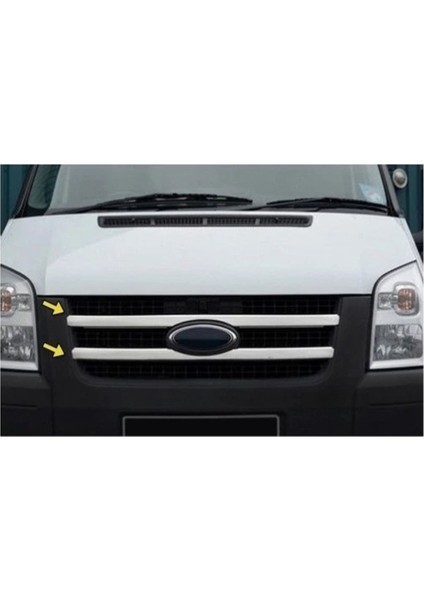 Ford Transit Uyumlu 2007-2013 Krom Ön Panjur 2 Parça Paslanmaz Çelik