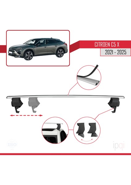 Citroen C5 x (E43) 2021 ve Sonrası ile Uyumlu Ace-4 Ara Atkı Tavan Barı Gri 2 Adet modelleri
