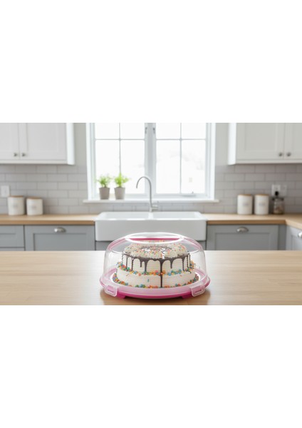 Kilitli Kapaklı Kek ve Pasta Fanusu 34 cm Büyük Boy – 7 Litre | Taşınabilir, Bpa Free, Bulaşık Makinesine Uygun modelleri