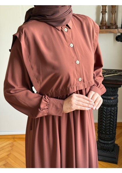 Yelekli Medine Ipeği Elbise 5065