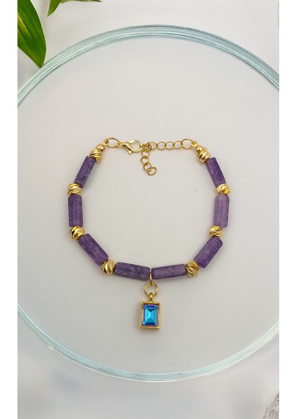 Ametist Taşı Bileklik – Doğal Mor Kuvars Enerji Taşı | El Yapımı & Gerçek Ametist – Xtaki