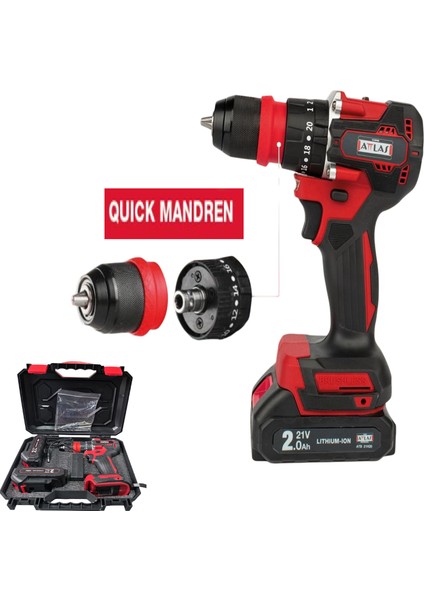 ATB21 BLPDX-202C Akülü Kömürsüz Darbeli Matkap 2.0AH A0104098