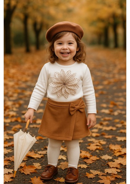 Şort Etekli Çiçekli Takım