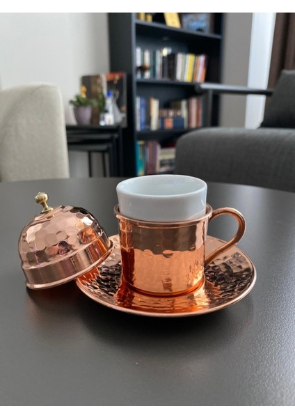 2'li Dövme Desenli Bakır Kahve Fincan Takımı fırsatları