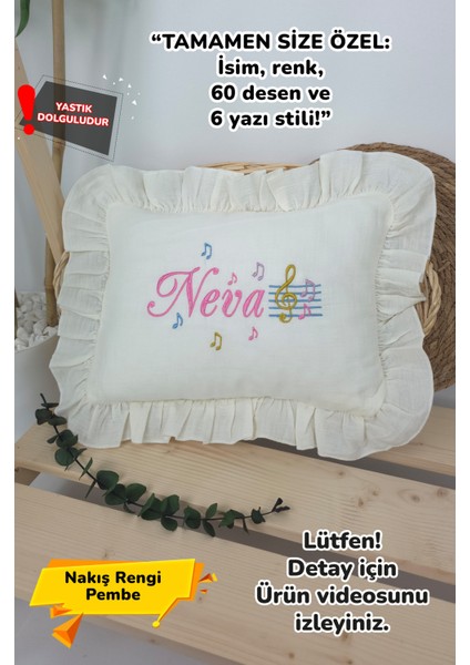 Müslin Yeni Doğan 4katlı Organik %100PAMUK Kişiye Özgü Nakışlı Hastane Çıkış Seti (Nota Model)