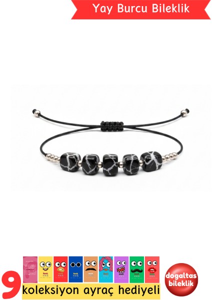 Yay Burcu Yıldız Doğal Taş Ip Burç Bilekliği Halhal