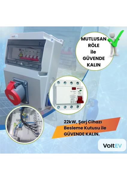 Elektrikli Araç Şarj Cihazı Kombinasyon Kutusu-22kW Uyumlu, 5x32A+2x16A Priz, Mutlusan Kaçak Akım Korumalı Besleme Kutusu fiyatları