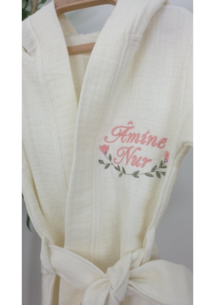 Müslin Yeni Doğan 4katlı Organik %100PAMUK Kişiye Özgü Nakışlı Hastane Çıkış Seti (Çiçek Model-2) modelleri