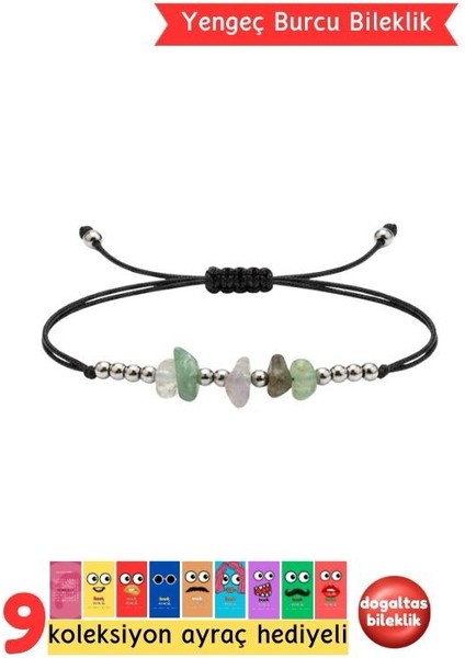 Yengeç Burcu Yıldız Doğal Taş Ip Burç Bilekliği Halhal