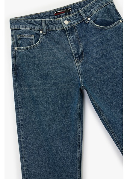 Normal Bel Pamuklu Cepli Vintage Straight Fit Jean Pantolon modelleri