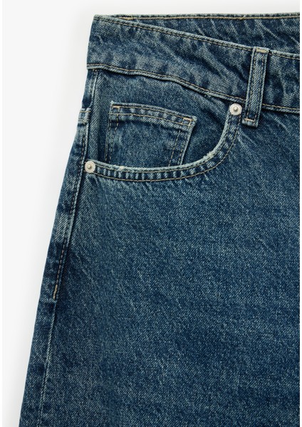 Normal Bel Pamuklu Cepli Vintage Straight Fit Jean Pantolon fırsatları