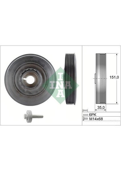 544009020 - Krank Kasnagı Mercedes OM607 W176 W246 W415 C117 X156 . Renault Clıo V 19 Fluence 09 Megane Iv 15 K9K 1.5 Dci