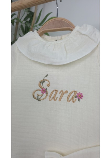 Müslin Yeni Doğan 4katlı Organik %100PAMUK Kişiye Özgü Nakışlı Hastane Çıkış Seti (Papatya Model-13) modelleri