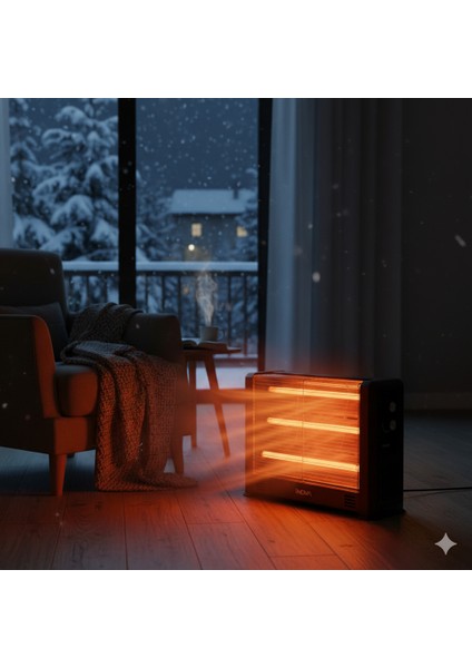 Inova Akan 3'lü Modern Şömine Tipi Isıtıcı 2700 W