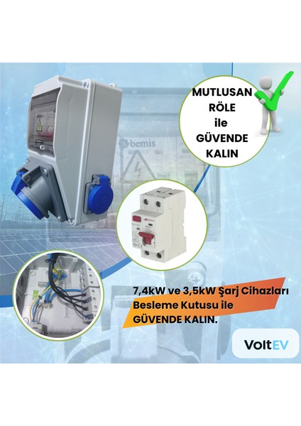 Elektrikli Araç Şarj Cihazı Kombinasyon Kutusu-7,4kW Uyumlu, 3x32A+2x16A Priz, Kaçak Akım Korumalı Besleme Kutusu fiyatları
