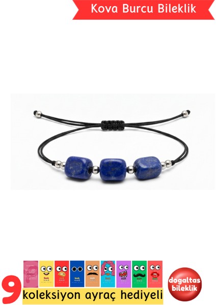 Kova Burcu Yıldız Doğal Taş Ip Burç Bilekliği Halhal