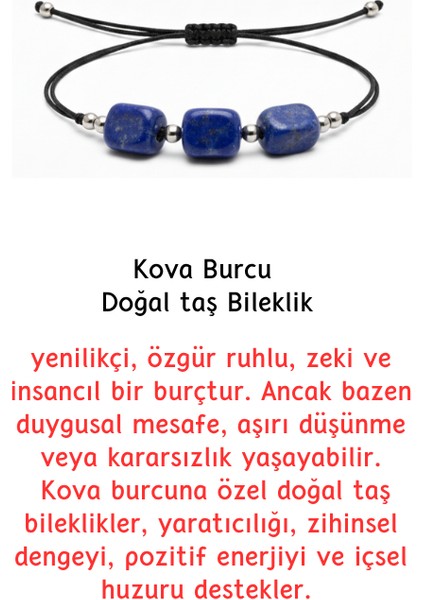 Kova Burcu Yıldız Doğal Taş Ip Burç Bilekliği Halhal fiyatları