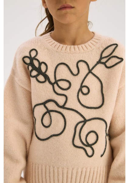 Bg Store Kız Çocuk Pudra Kazak modelleri