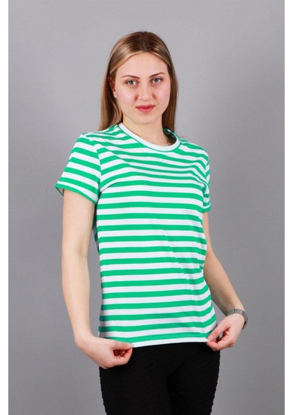 Kadın Bisiklet Yaka T-Shirt Tşört