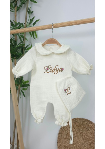 Müslin Yeni Doğan 4katlı Organik %100PAMUK Kişiye Özgü Nakışlı Hastane Çıkış Seti (Papatya Model-9) fiyatları