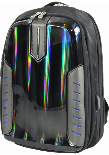 S24138 Polyester Laptop/sırt Çantası Siyah - Mavi