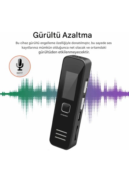 64GB Ses Kayıt Cihazı Kulaklıkla Kayıt Dinleme Dijital Ekranlı Parmak Ses Kayıt fırsatları