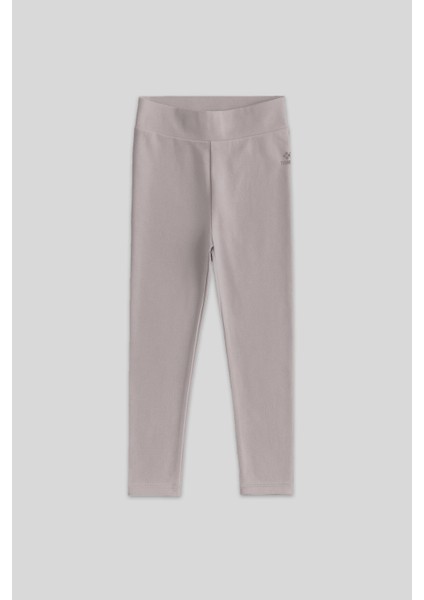 Koyu Bej Yüksek Bel Dar Paça Kız Çocuk Tayt - 75047