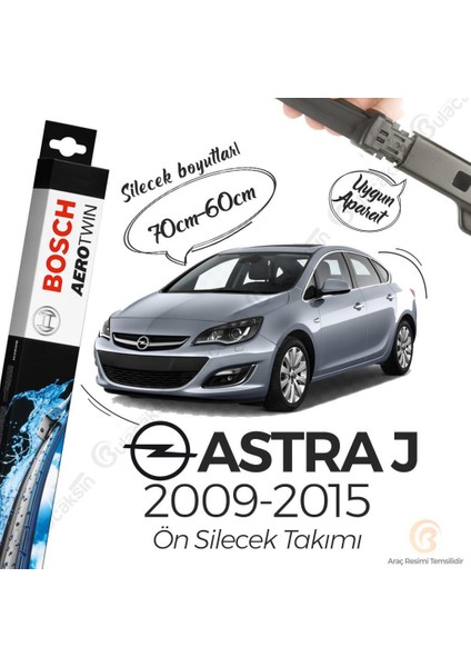Bosch Aerotwin Muz Silecek Takımı Opel Astra J 2009-2015 ile Uyumlu