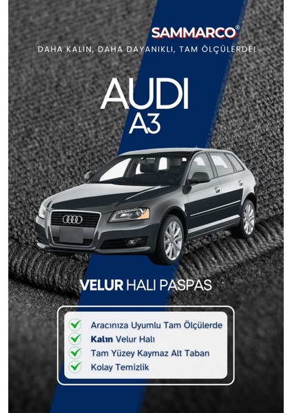 Audi A3 2011 Halı Paspas Velur Paspas Kumaş Paspas Oto Paspas fiyatları