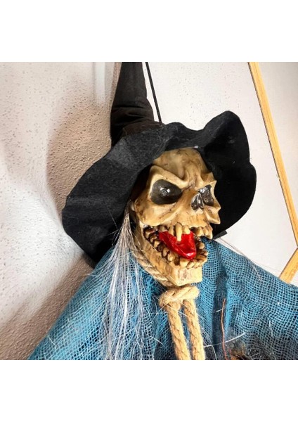 Halloween Cadılar Bayramı İskelet Korkuluk Welcome Işıklı Sesli 120cm Sese Duyarlı Çalışma Alkışla çalışma Korku Aksesuarı fiyatları
