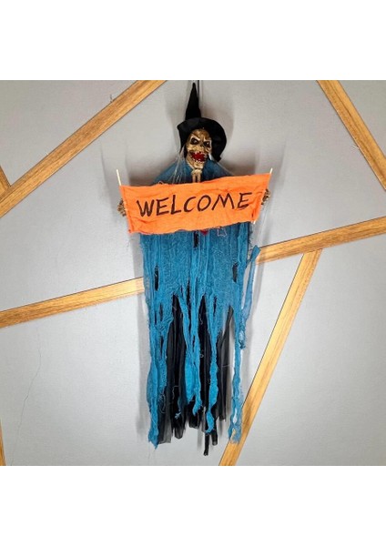 Halloween Cadılar Bayramı İskelet Korkuluk Welcome Işıklı Sesli 120cm Sese Duyarlı Çalışma Alkışla çalışma Korku Aksesuarı modelleri