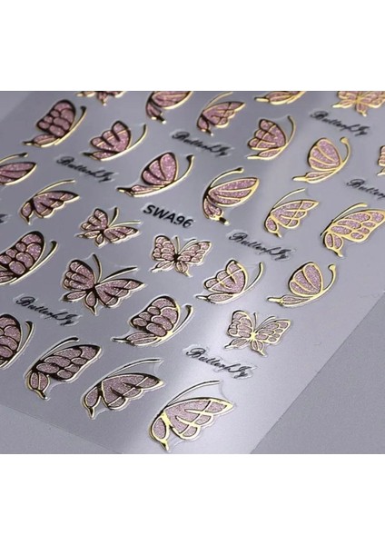 Parıltılı Kelebek Model Tırnak Süsleme Stickerı Nail Art Süslemeleri fiyatları
