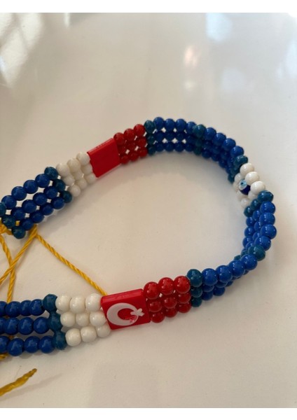 3 Sıra Boncuklu Bayraklı Küçükbaş Boyunluk