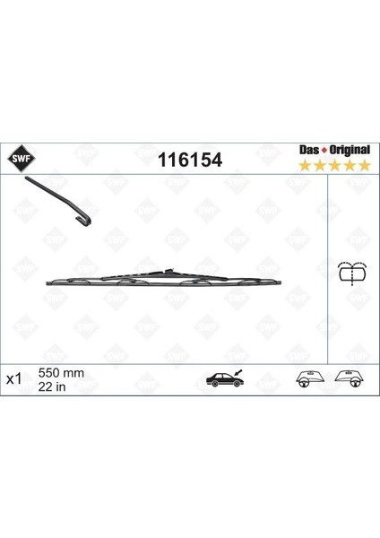 Sılecek Supurgesı On Sag 550MM Mercedes Vıto W638 97 03 Swf