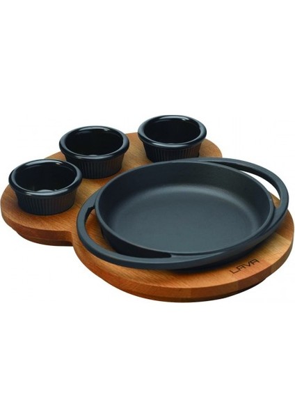 Sahan Yuvarlak Ahşap Stand Siyah Mat 16 cm Eco K44