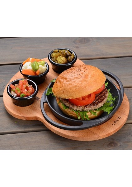 Sahan Yuvarlak Ahşap Stand Siyah Mat 16 cm Eco K44