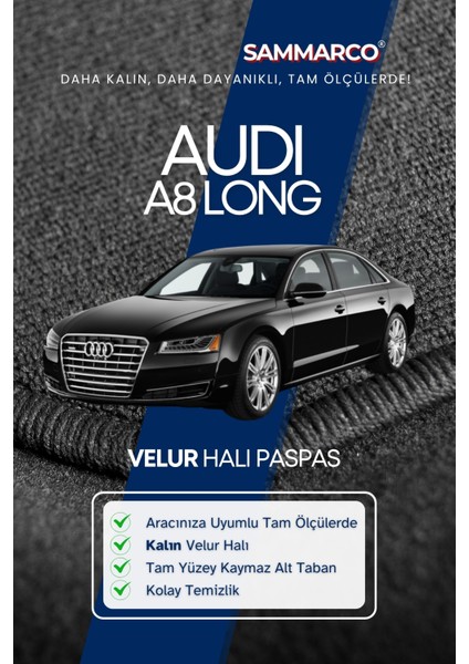 Audi A8 2010 Long Halı Paspas Velur Paspas Kumaş Paspas Oto Paspas fiyatları