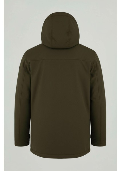 Erkek Yeşil Pamuk Polyester Karışımlı Kürklü Çıkartılabilir Kapüşonlu Mont&kaban indirimleri