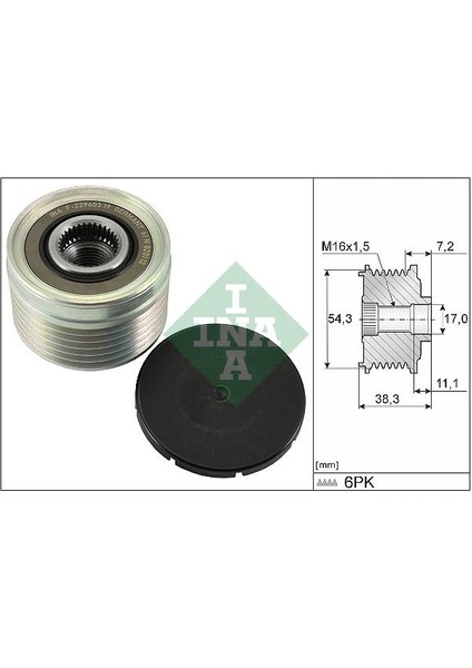 Alternatör Kasnağı Rulmanlı Ducato-Scudo-Boxer-Expert-Jumper-Jumpy-Xsara 2.0-2.2-2.3 Jtd-Hdi 6k