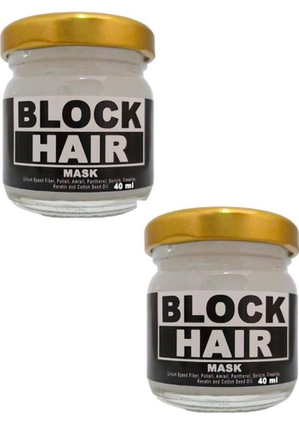 Block Hair Saçlarınıza Derinlemesine Bakım ve Canlılık Maskesi Kremi 40 ml x 2 Adet