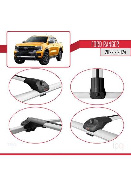 Ford Ranger (P703) 2022-2024 Arası ile Uyumlu Ace-1 Ara Atkı Tavan Barı Gri 2 Adet fırsatları