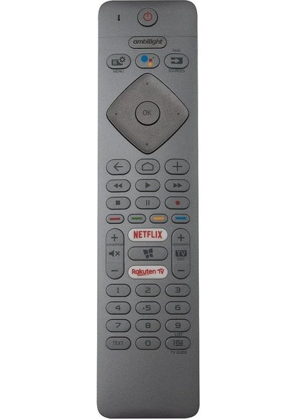 Philips ile Uyumlu Model 55PUS7304/62 Mikrofonlu Smart Tv Kumanda-Gri